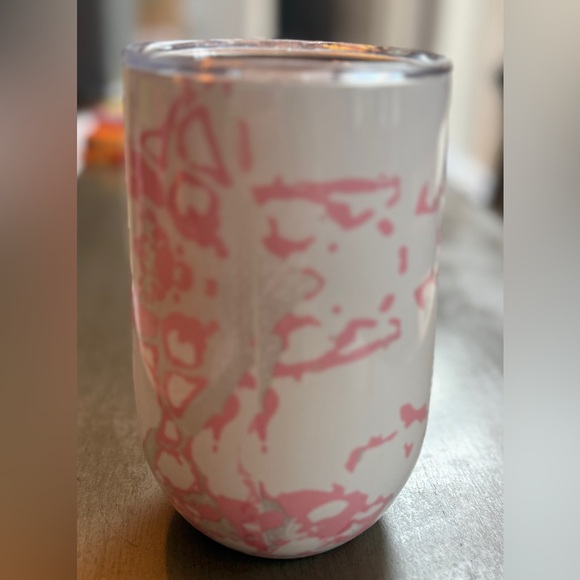 Wellness Pink & White Insulated Stainless Steel Tumbler w/ Lid - Picture 3 of 5